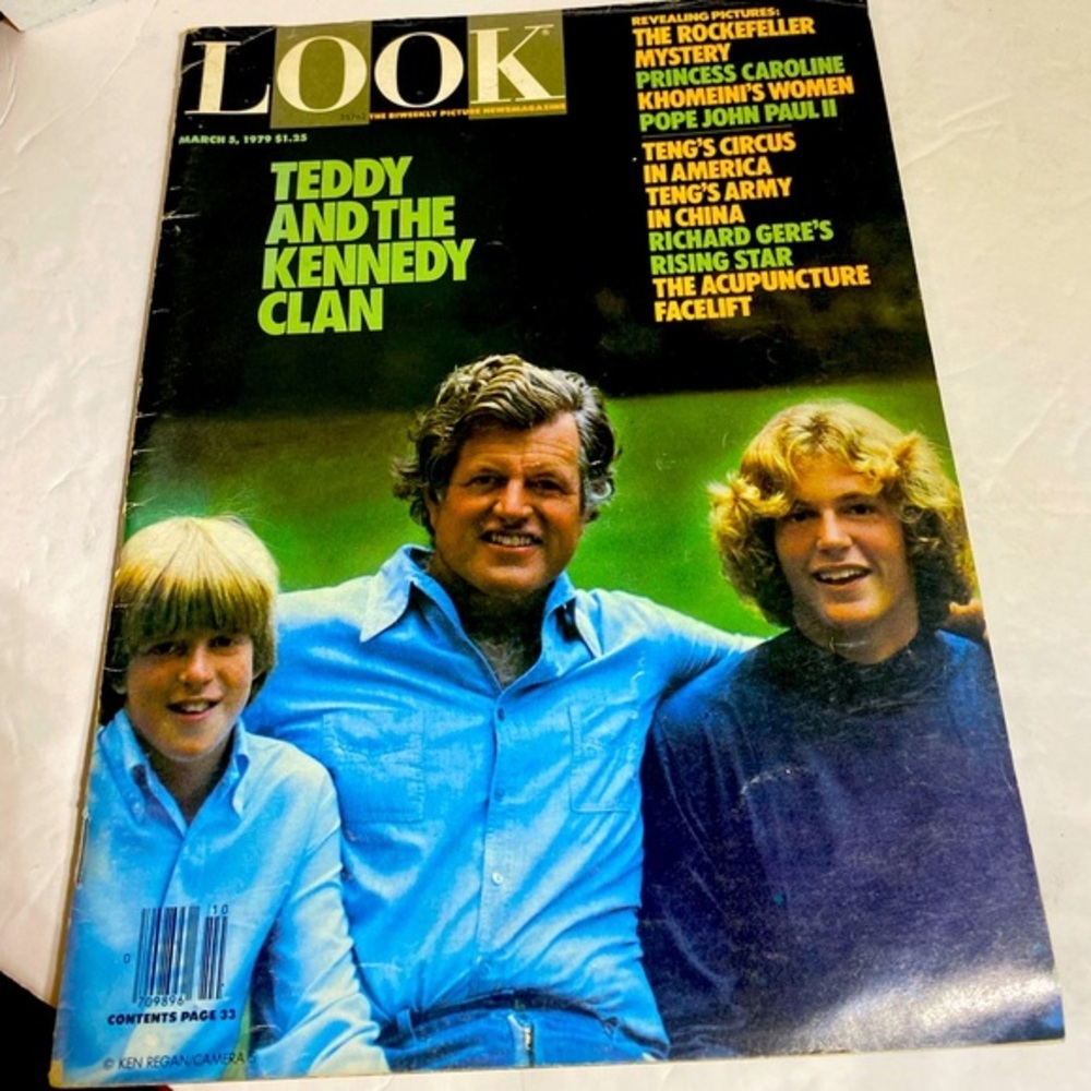 LOOK March 5 1979 KENNEDY RICHARD GERE BIANCA JAGGER MICHAEL CRICHTON MIA FARROW